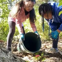 Kids filling bucket