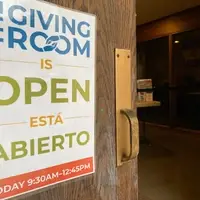 The Giving Room - Welcome door