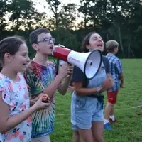 Leading campers in a protest!