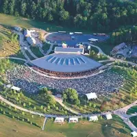 Aerial shot of pavilion.