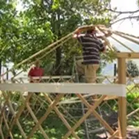 Yurt goes up