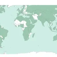 world map with countries filled in where acquaint volunteers live.