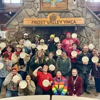 Outdoor Instructors posing with paper plate awards