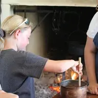 Girl helps with cooking