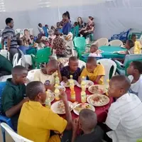 Kids having lunch at Watoto