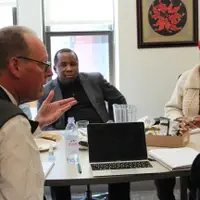 Paul Farmer meets with MMSc-GHD students