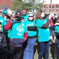 Volunteers before the event starts