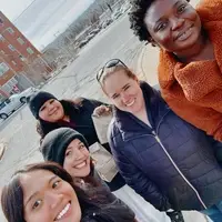 Volunteers at an outdoor outreach activity