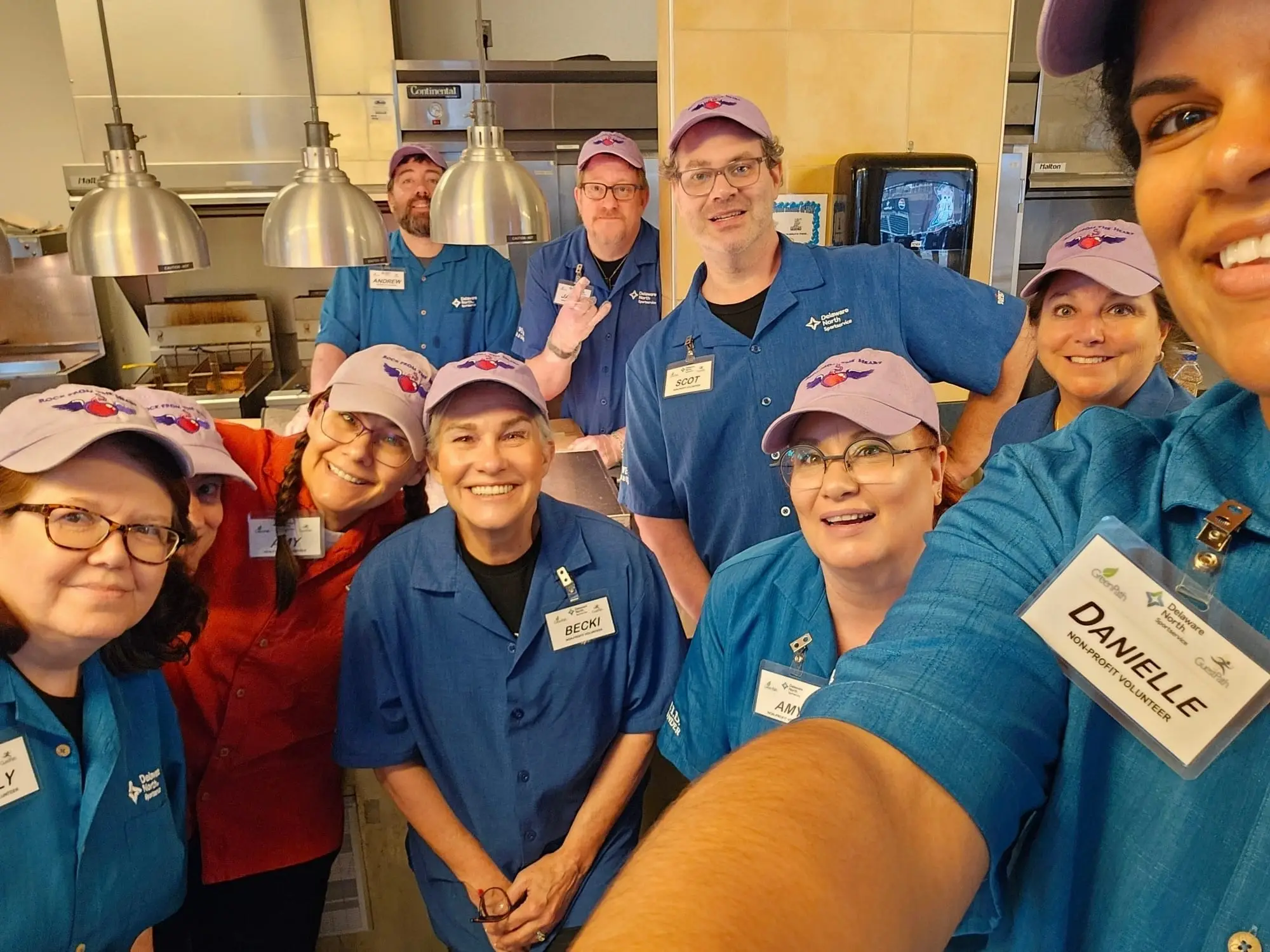 Volunteer with Rock from the Heart at Target Field
