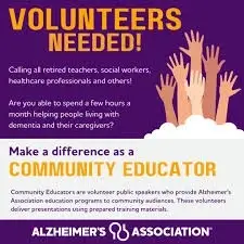 Community Educator Volunteer – Alzheimer’s Awareness & Brain Health