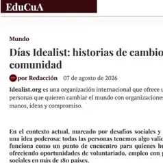 Imagen de: ARGENTINA 8/8 - Difusión de acciones de los Días Idealist en plataforma EduCuA