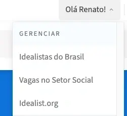 Printscreen da tela de gerenciamento de perfil no Idealist