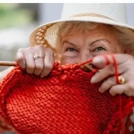 Knitting classes for hospice patients.