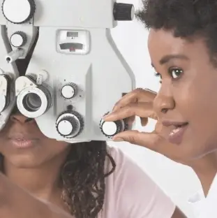 Eyeglass Recycling Center Volunteer Lensometer Reader