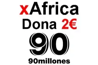 Afiche que dice xAfrica Dona 2 euros