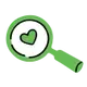 Ilustración de una lupa y un corazón