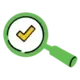 green magnifying glass icon