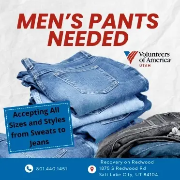 Help Us Support Our Community Through Donating Men's Pants!