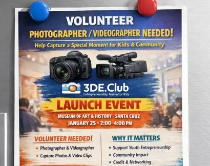 Volunteer Videographer Needed – 3DE.Club Launch Event