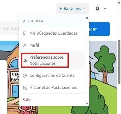 Captura de pantalla de la Configuración de Notificaciones