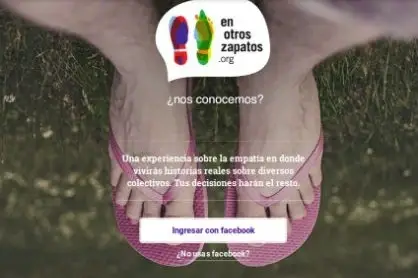 Afiche de la organización en la que se ven dos pies con sandalias