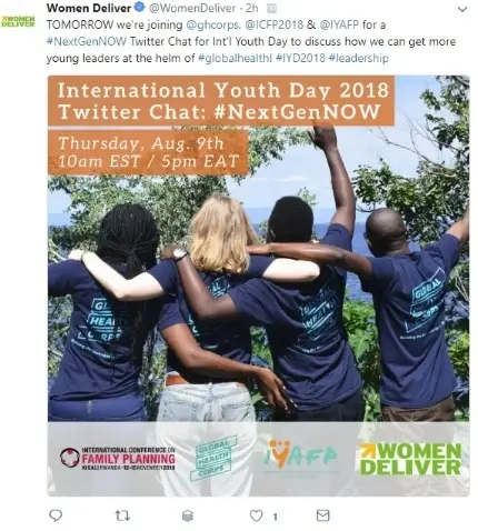 Social Media post from Women Deliver.