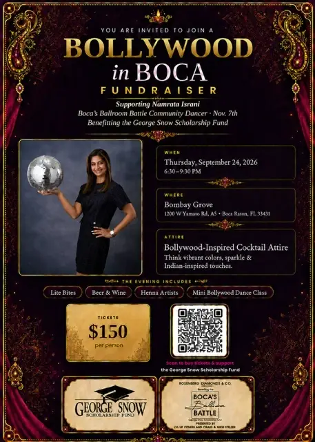 Bollywood in Boca: A Fundraiser Supporting Namrata Israni