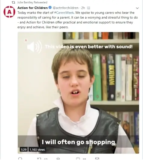 Social media post from Action for Children.