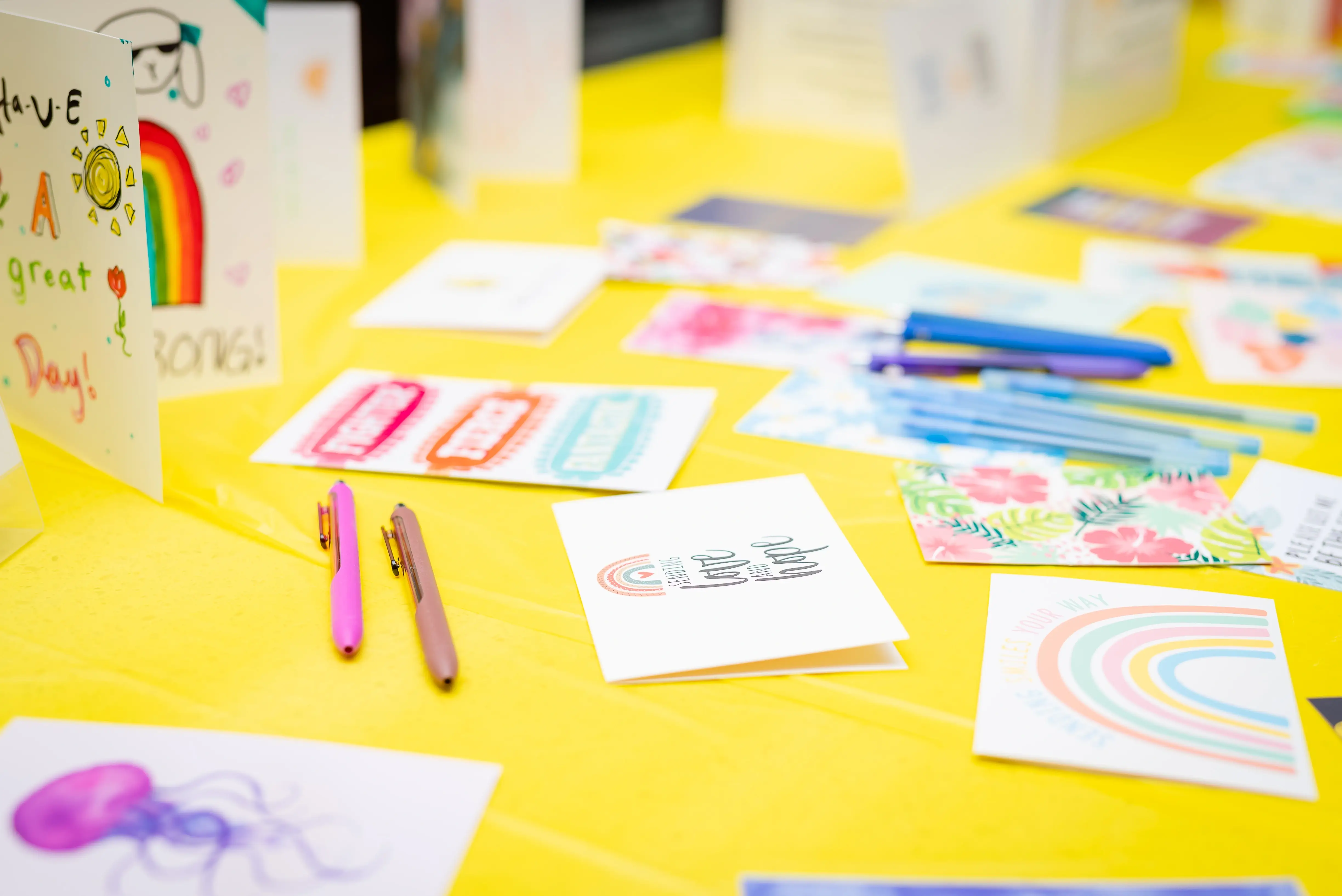 Writing  cards for Amy's Rays of Sunshine