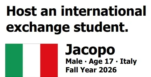 Host an Exchange Student : Meet Jacopo from Italy!