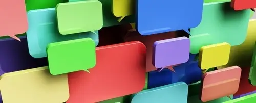 A bunch of multicolored speech bubbles.