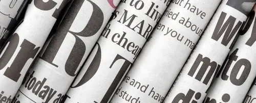 Rolled up newspapers.