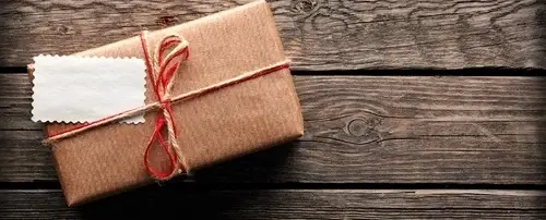 A package on a table.