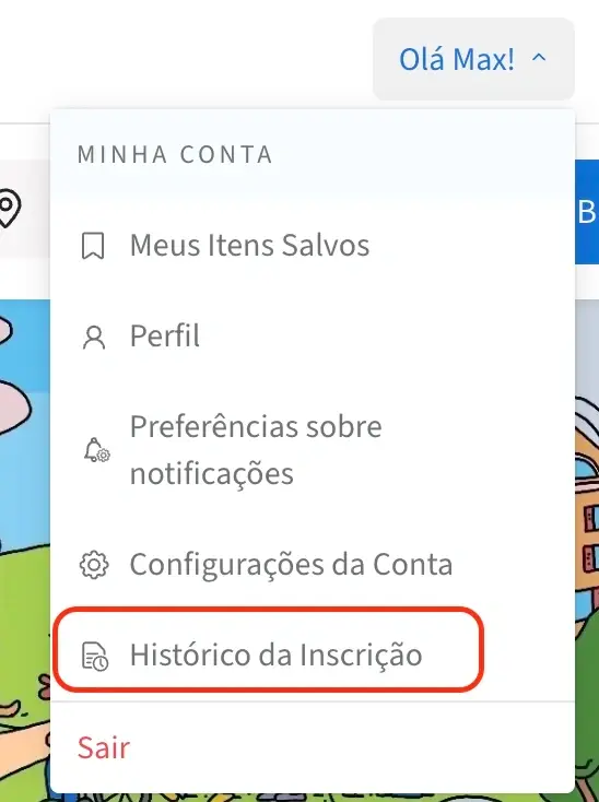 Captura de tela do site do Idealist mostrando como visualizar seu Histórico de Candidaturas