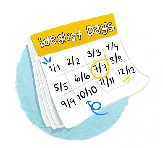 ilustración del calendario de los días idealist