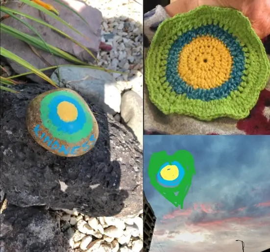 A collage of three images that all feature a different creative rendering of the Idealist logo.