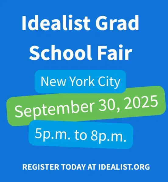 Social graphic for the 2025 Idealist Grad School Fair