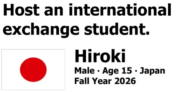 Host an Exchange Student : Meet Hiroki from Japan!