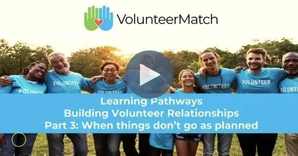 group of volunteers with arms around each other banner when things don't go as planned