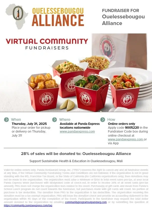 Ouelessebougou Alliance Panda Express Fundraiser