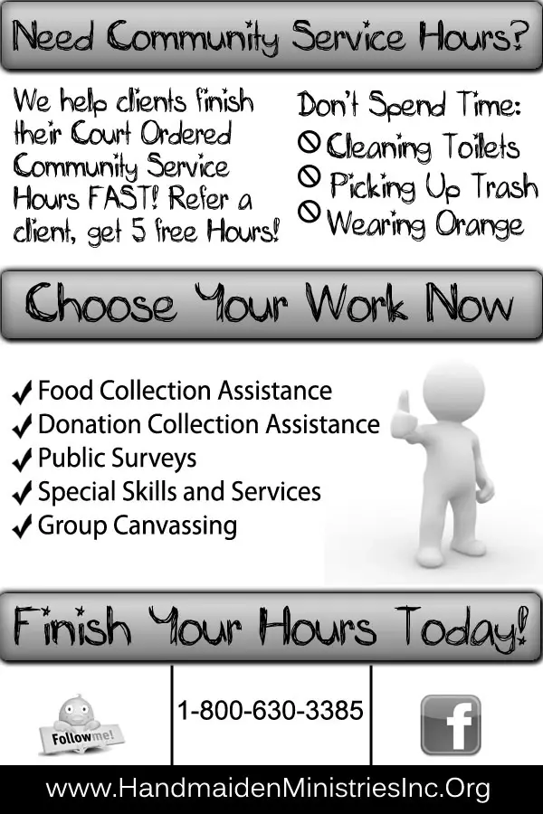 Court Ordered Community Service Volunteers Needed