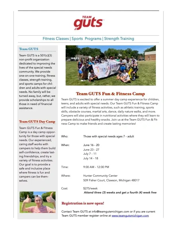 Team GUTS Fun & Fitness Camp