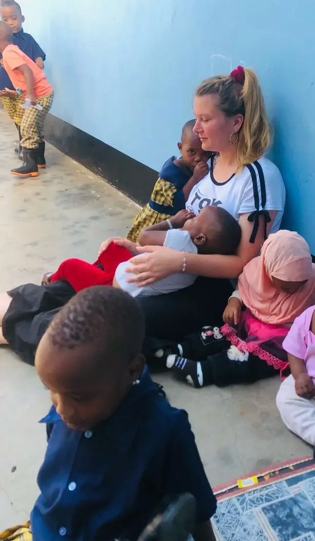 Care for children make their faces smile