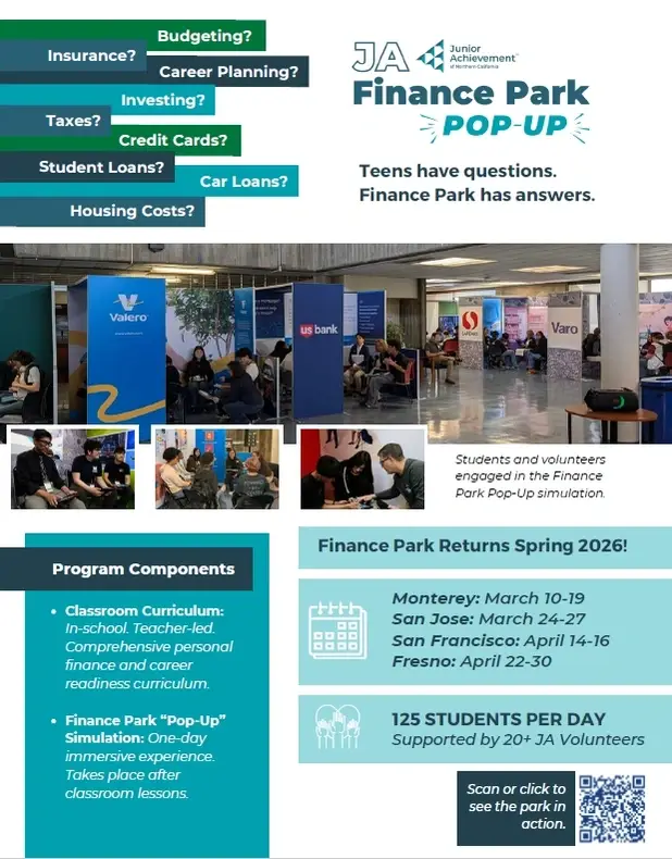 J.A. Finance Park "Pop-Up" MONTEREY: Personal Finance Simulation for Teens
