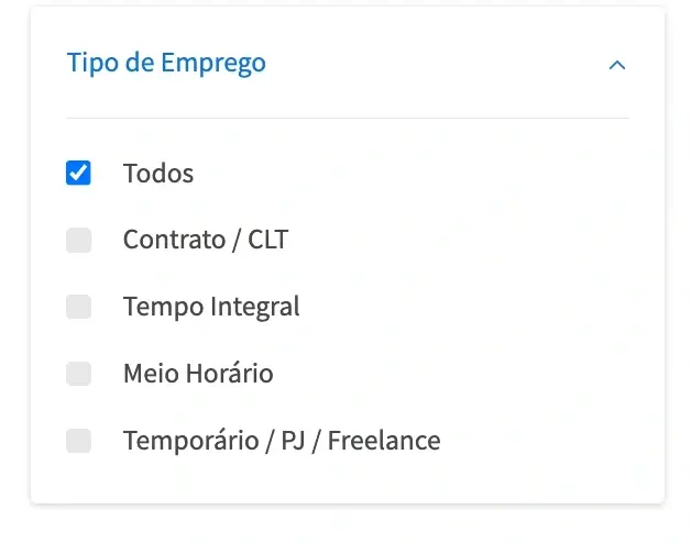 Imagem mostrando como selecionar um tipo de emprego específico no Idealist