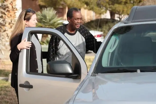 A Smile and a Ride for a senior!