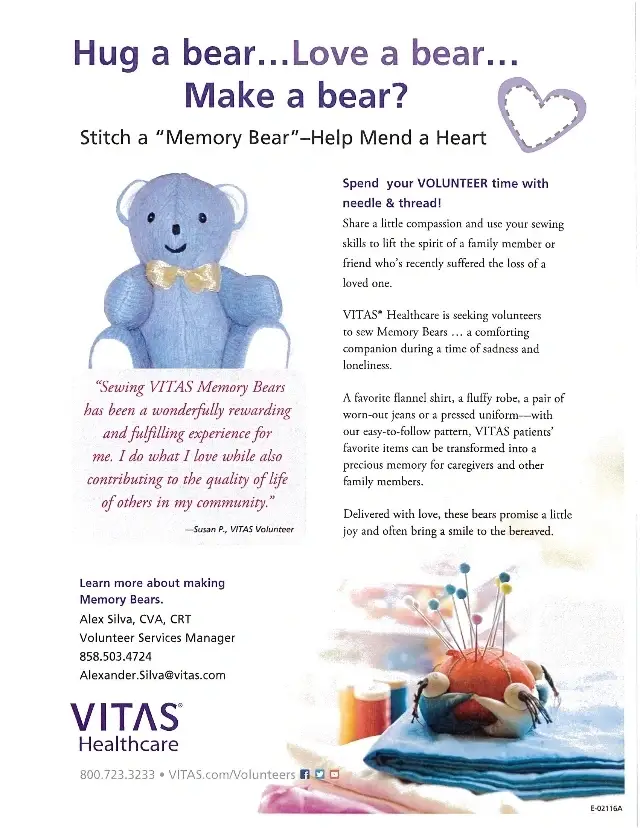 A Hospice Memory Bear Sewer