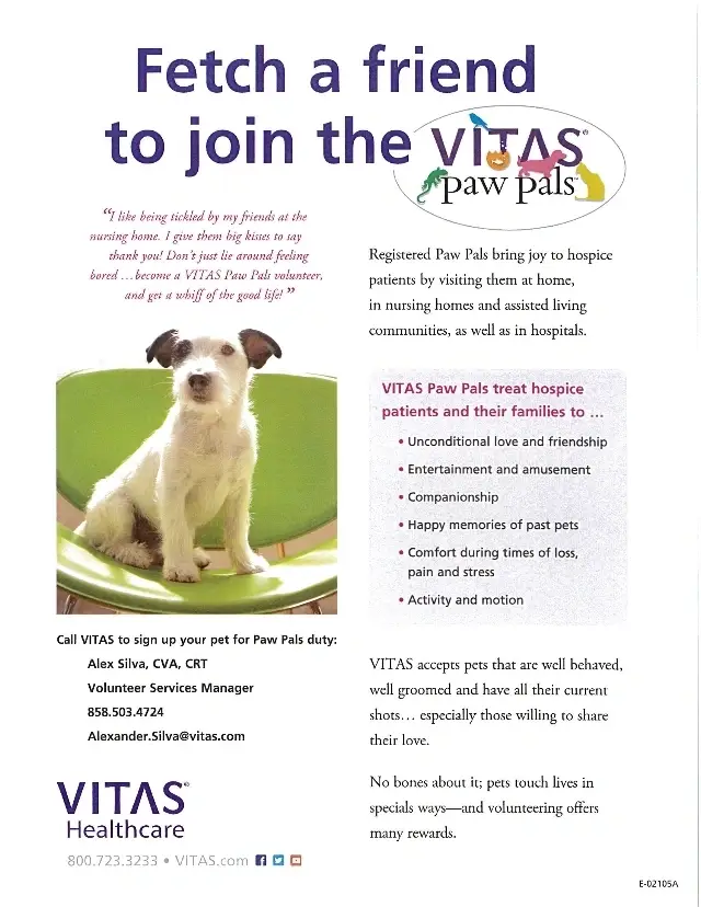 A Hospice "Paw Pals" Pet Volunteer