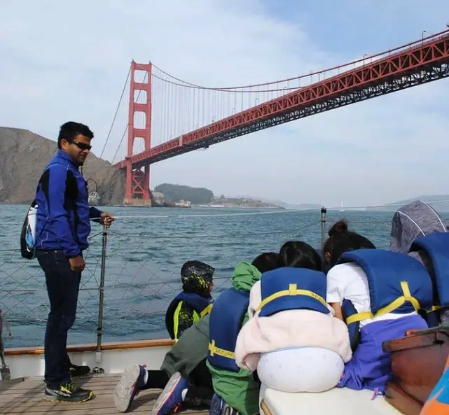 The educational tall ship the Matthew Turner sailing in the San Francisco Bay Area