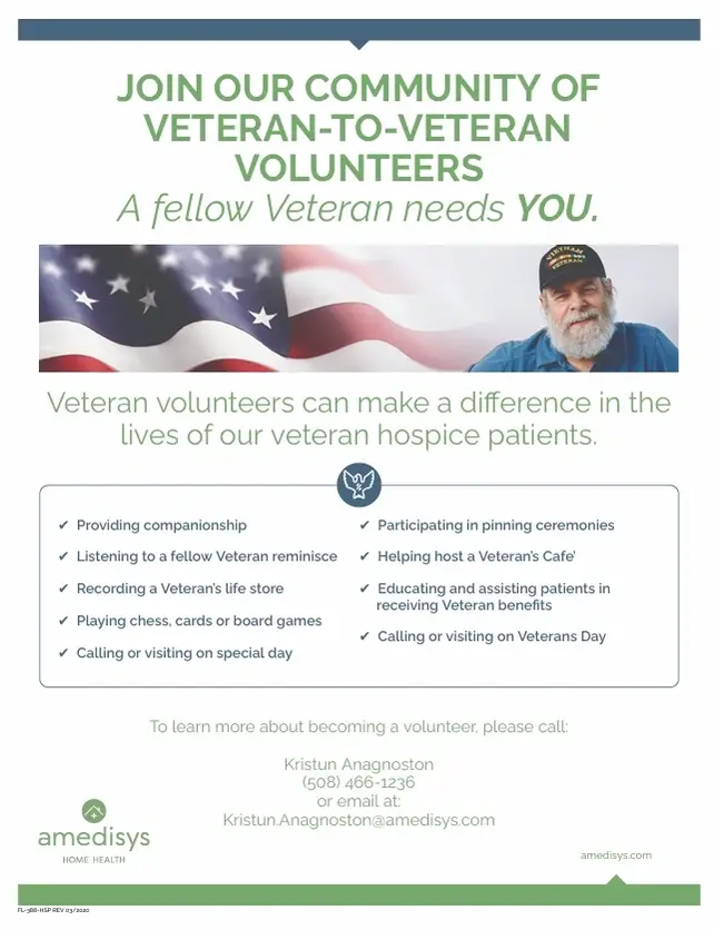 Veteran Volunteers Needed to spend time with Veteran patients